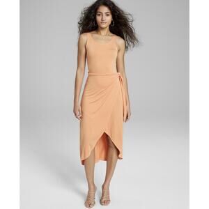 And Now This Women's Sleeveless Knit Side-Tie Tulip Midi Dress Clay Size S